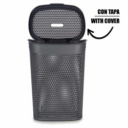 CESTO VESTITI C COPERCHIO 60L ANTRACITE