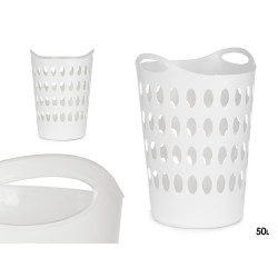 PANIER PLASTIQUE 50L AVEC ANSES BLANC 