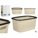 CESTA PLASTICA RATTAN VESTITI 36L CREMA