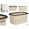 CESTO PLASTICO RATTAN ROUPA 36L CREME 