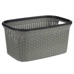 PANIER PLASTIQUE RATAN VETEMENTS 36L GRIS
