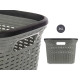 CESTA PLASTICO RATTAN ROPA 36L GRIS