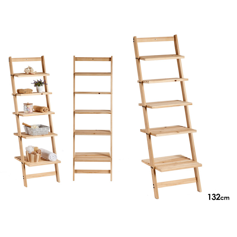 WOOD SHELF WITH 5 RACK SHELVES 