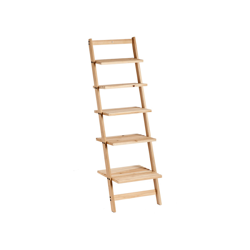 WOOD SHELF WITH 5 RACK SHELVES 