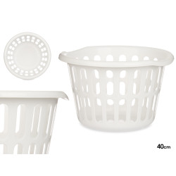 PANIER ROND 40CM DIAM AJOURÉ BLANC