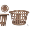 CESTO REDONDO 40CM DIAM CALADO TAUPE