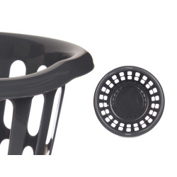 ROUND BASKET 40CM DIAM ANTHRACITE OPENWORK 