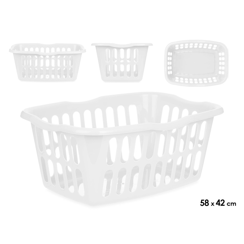 CESTO RECTANGULAR 58X42CM BRANCO