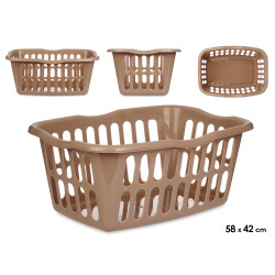 RECTANGULAR BASKET 58X42CM DIAM TAUPE OPENWORK 
