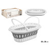 OVAL BASKET WITH FOLDING HANDLES