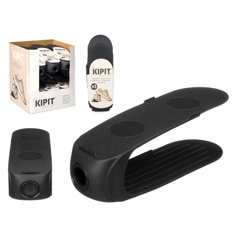 SET 3 BLACK SHOE RACKS