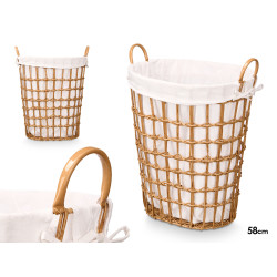 OVAL BASKET WITH  HANDLES NATURAL