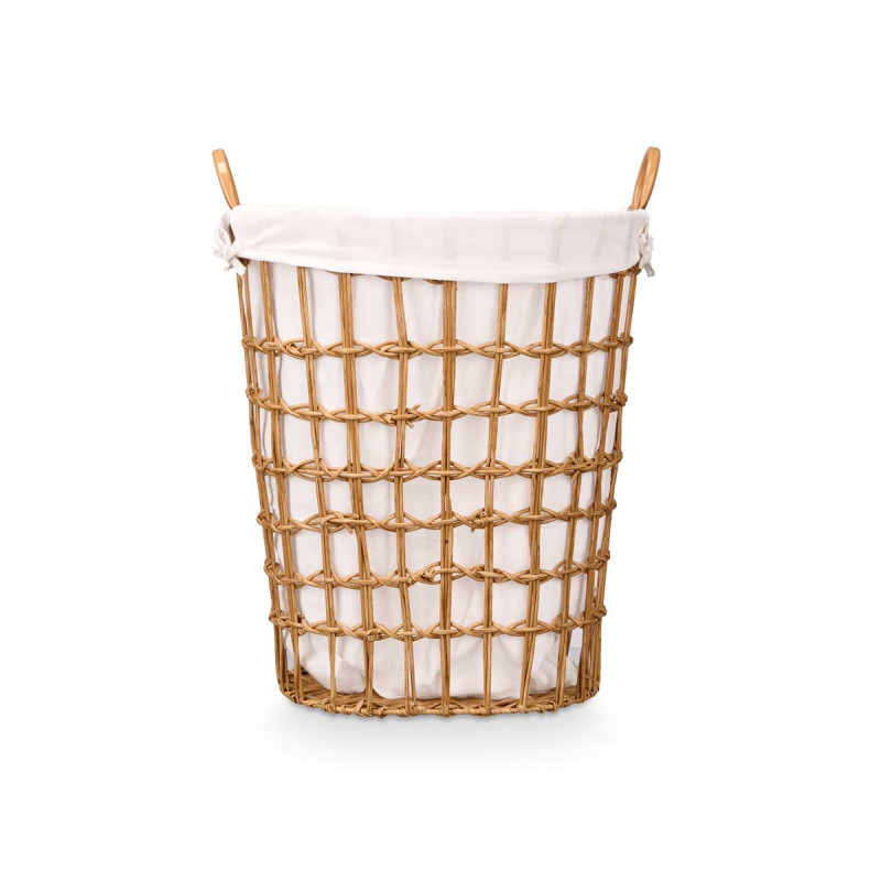 OVAL BASKET WITH  HANDLES NATURAL