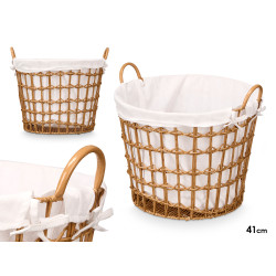 PANIER ROND BAS AVEC POIGNÉES NATUREL
