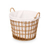 LOW ROUND BASKET WITH HANDLES NATURAL