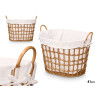 LOW OVAL BASKET WITH  HANDLES NATURAL