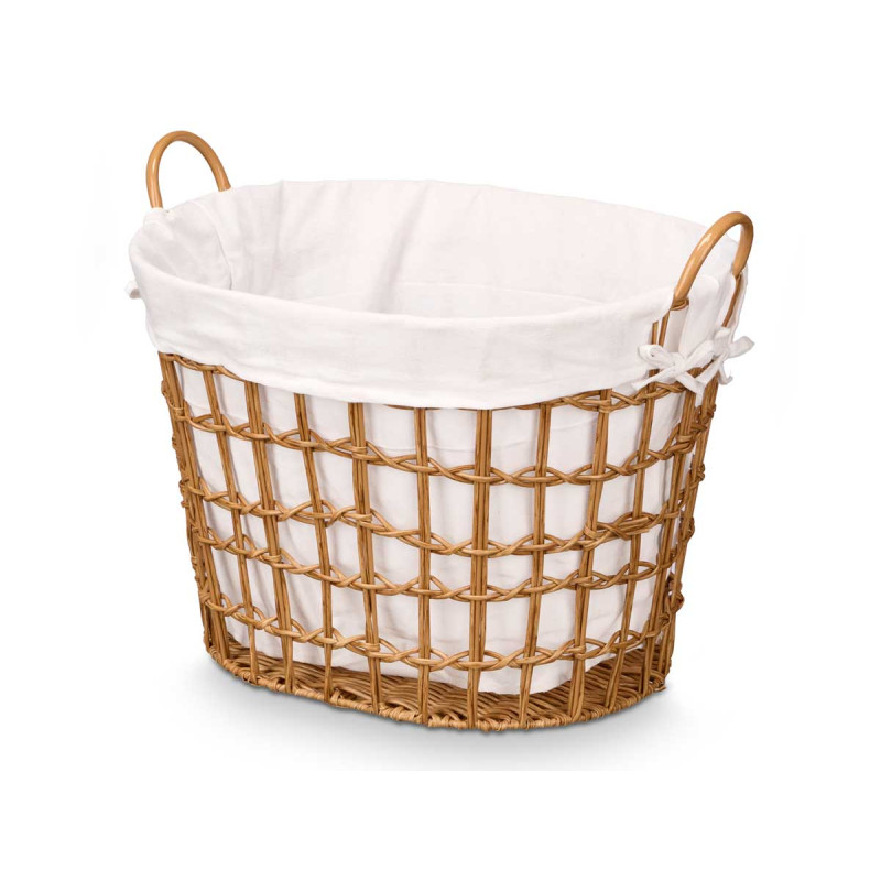 PANIER OVALE BAS AVEC POIGNÉES NATUREL
