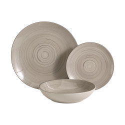 SET VAISELLE 18 PCS SPIRAL GRIS