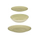SET 18PCS TABLEWARE OLIVE GREEN SPIRAL