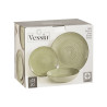 SET VAISELLE 18 PCS SPIRAL VERT OLIVE