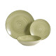 SET VAISELLE 18 PCS SPIRAL VERT OLIVE