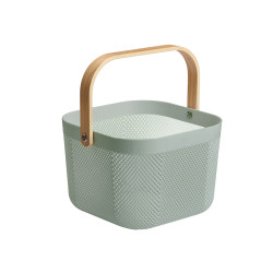 GREEN SQUARE BASKET MULTIPURPOSE WITH HANDLE 
