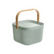 GREEN SQUARE BASKET MULTIPURPOSE WITH HANDLE 