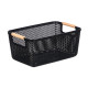 CESTA PLASTICO ASA BAMBU NEGRA 27,5X18CM