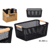 CESTO PLASTICO PRETO PEGA BAMBU 32X20,5CM