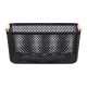 BLACK PLASTIC BASKET BAMBOO HANDLE 36X22CM