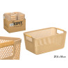 CESTA PLASTICO ASA BAMBU BEIGE 27,5X18CM