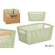 CESTA PLASTICO ASA BAMBU VERDE 36X22CM