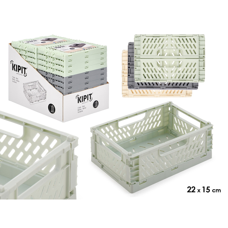 CAJA PLEGABLE PLASTICO 22X15CM SURT 3 COL