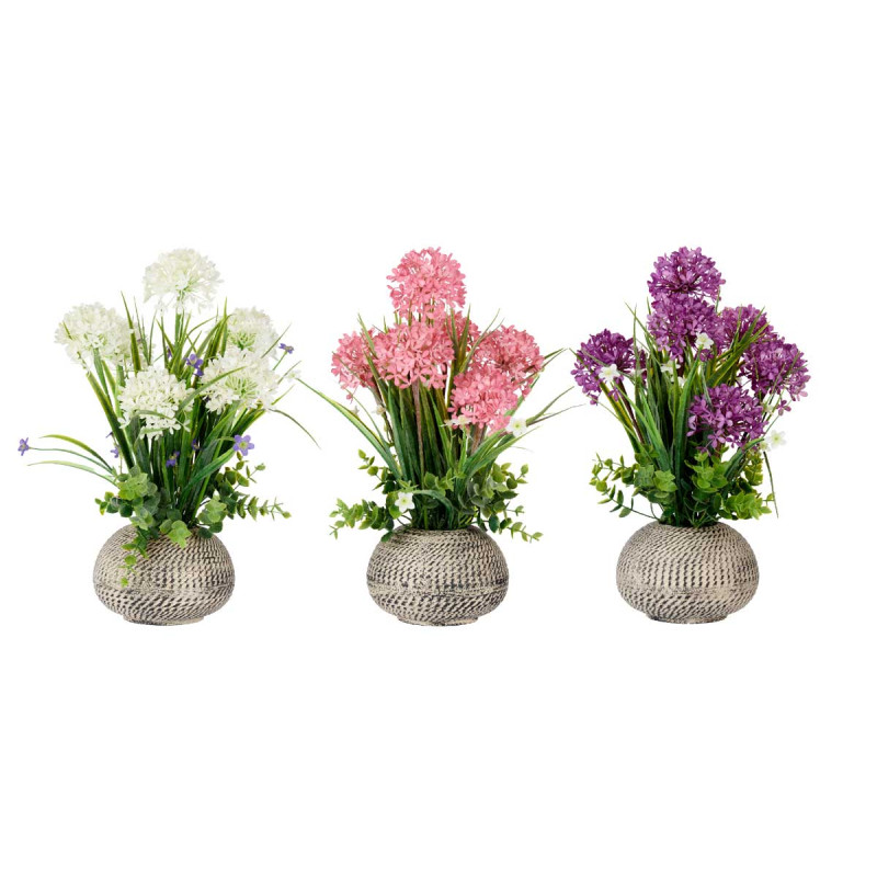 ROUND RUSTIC POT ASSORT 3 COLOURS
