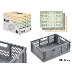 CAJA PLEGABLE PLASTICO 40X30CM SURT 3 COL