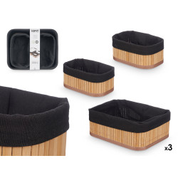 SET 3 ORGANIZZATORI BAMBU NERO 2 DIMENSIONI 