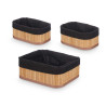 SET 3 BAMBOO BLACK ORGANISERS 2 SIZES