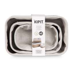 CONJ 3 ORGANIZADORES BAMBU BRANCO 3 TAMANHOS