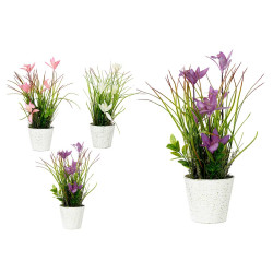 VASO ENVELHECIDO COM FLORES SORT 3 CORES