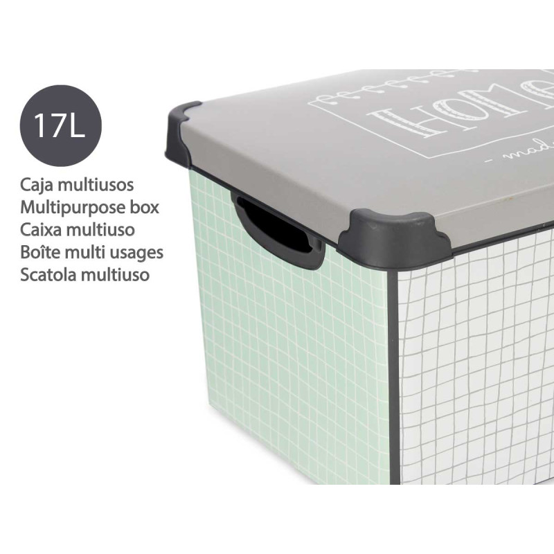17L HOME PLASTIC BOX WITH HANDLE