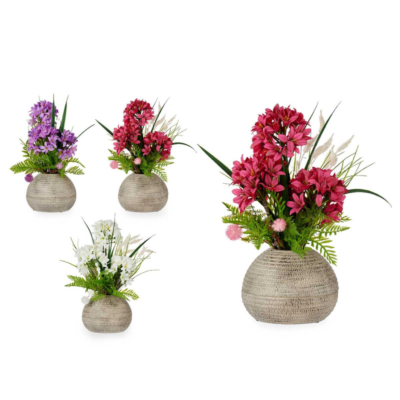 VASO BOLA GIGANTE COM FLORES SORT 3 CORES