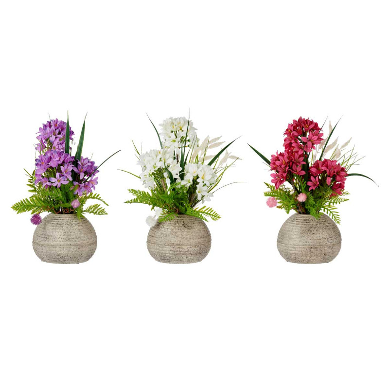 VASO BOLA GIGANTE COM FLORES SORT 3 CORES