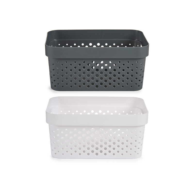 STORAGE BASKET M SET 2 COLORS CIRCLES 