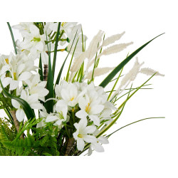 POT BOULE GÉANT AVEC FLEURS ASSORT 3 COULEURS