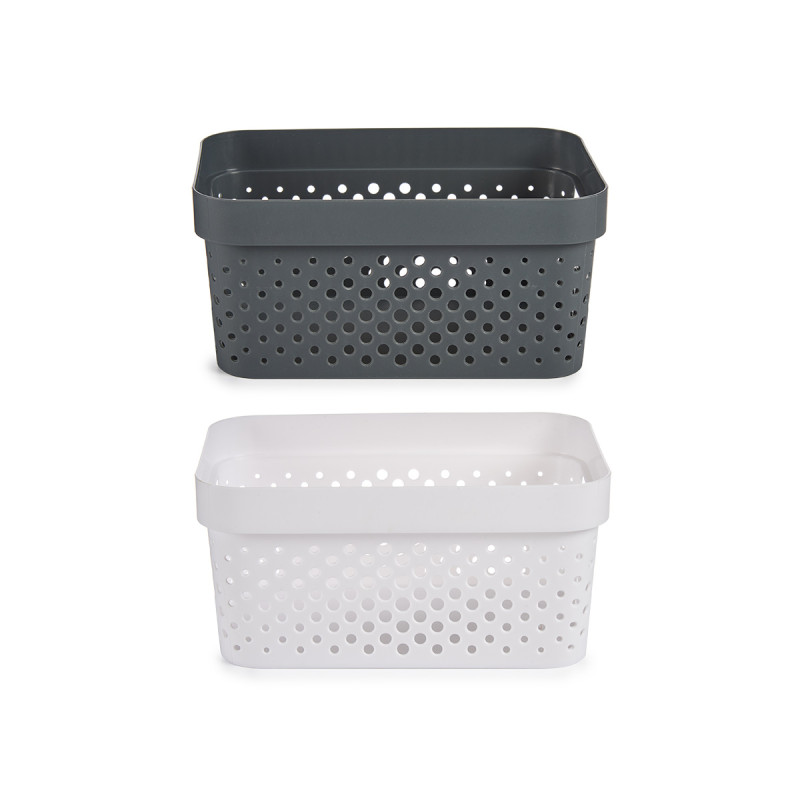 STORAGE BASKET L SET 2 COLORS CIRCLES 