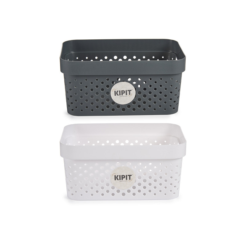 STORAGE BASKET L SET 2 COLORS CIRCLES 