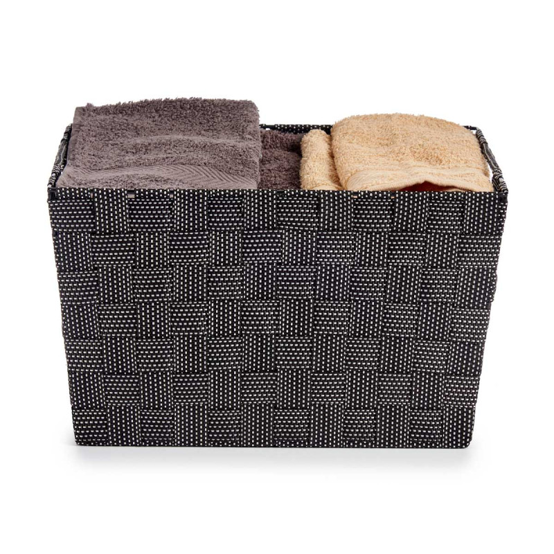 CESTA TELA CONICA RECT CON ASAS GRANDE NEGRO