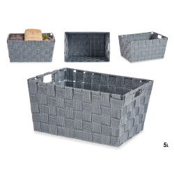 CESTA TELA CONICA RECT CON ASAS MED GRIS