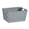 FABRIC CONIC BOX RECT WITH HANDLES MED GREY