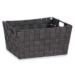 FABRIC CONIC BOX RECT WITH HANDLES MED BLACK